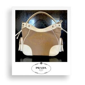 PRADA Logo Jacquard Shoulder Bag